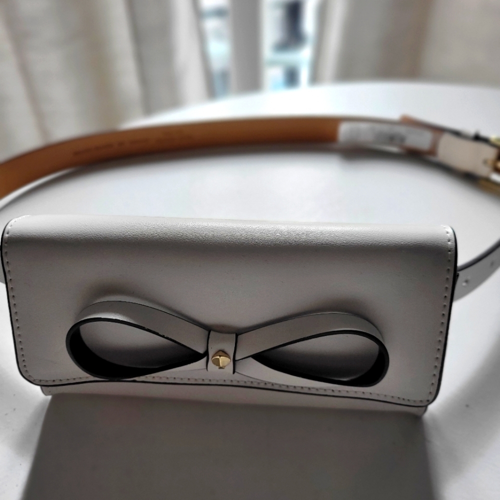 Kate Spade White and Black Bow Clutch